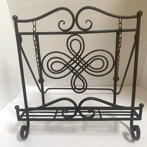 Wrought iron collapsible kitchen cookbook iPad stand holder size 13.5” H x 12…